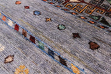 Grey Khorjin Persian Gabbeh Hand Knotted Wool Rug - 2' 9" X 4' 1" - Golden Nile