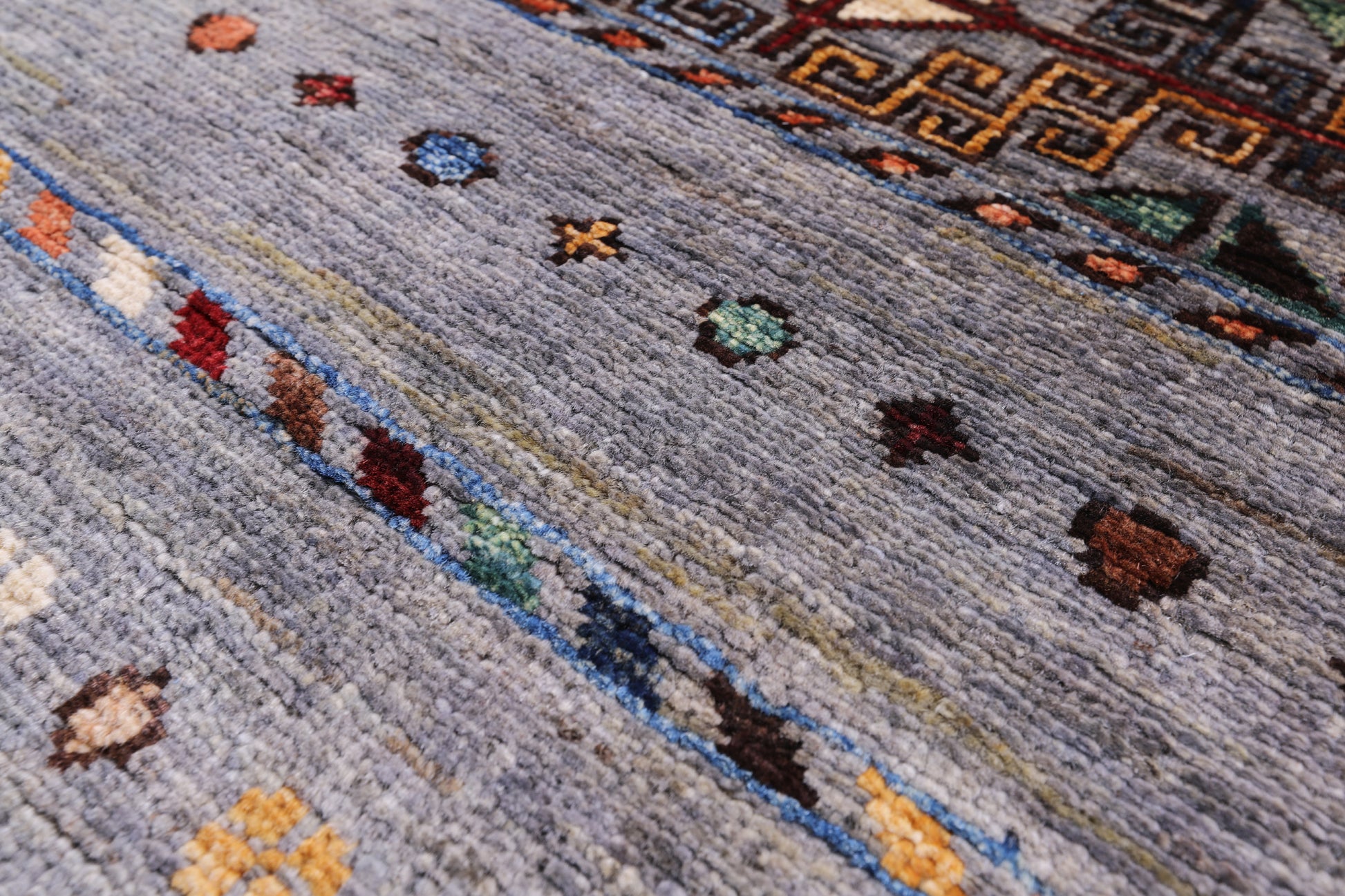 Grey Khorjin Persian Gabbeh Hand Knotted Wool Rug - 2' 9" X 4' 1" - Golden Nile