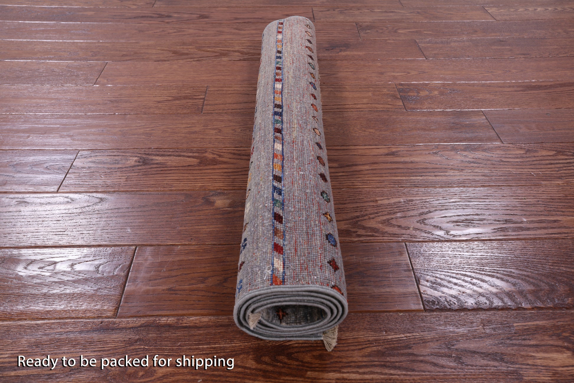 Grey Khorjin Persian Gabbeh Hand Knotted Wool Rug - 2' 9" X 4' 1" - Golden Nile