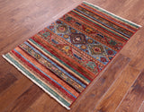 Khorjin Persian Gabbeh Handmade Wool Rug - 2' 7" X 4' 1" - Golden Nile