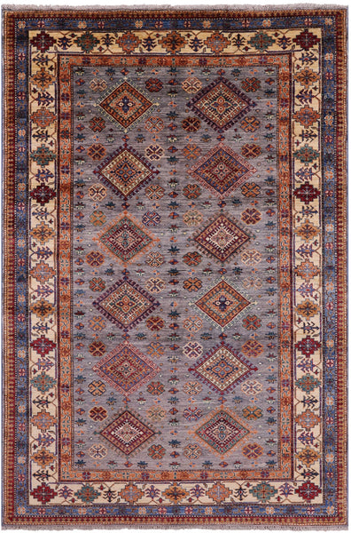 Super Kazak Hand Knotted Wool Rug - 5' 6" X 8' 3" - Golden Nile