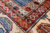 Blue Super Kazak Hand Knotted Wool Rug - 5' 7" X 7' 10" - Golden Nile