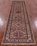 Super Kazak Hand Knotted Wool Runner Rug - 2' 10" X 9' 3" - Golden Nile