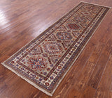 Super Kazak Hand Knotted Wool Runner Rug - 2' 10" X 9' 3" - Golden Nile