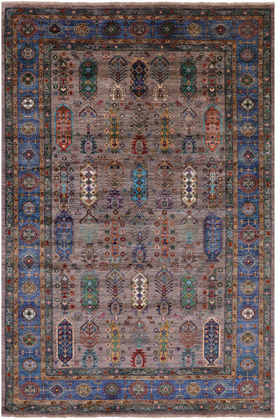 Turkmen Ersari Handmade Wool Rug - 6' 6" X 10' 0" - Golden Nile