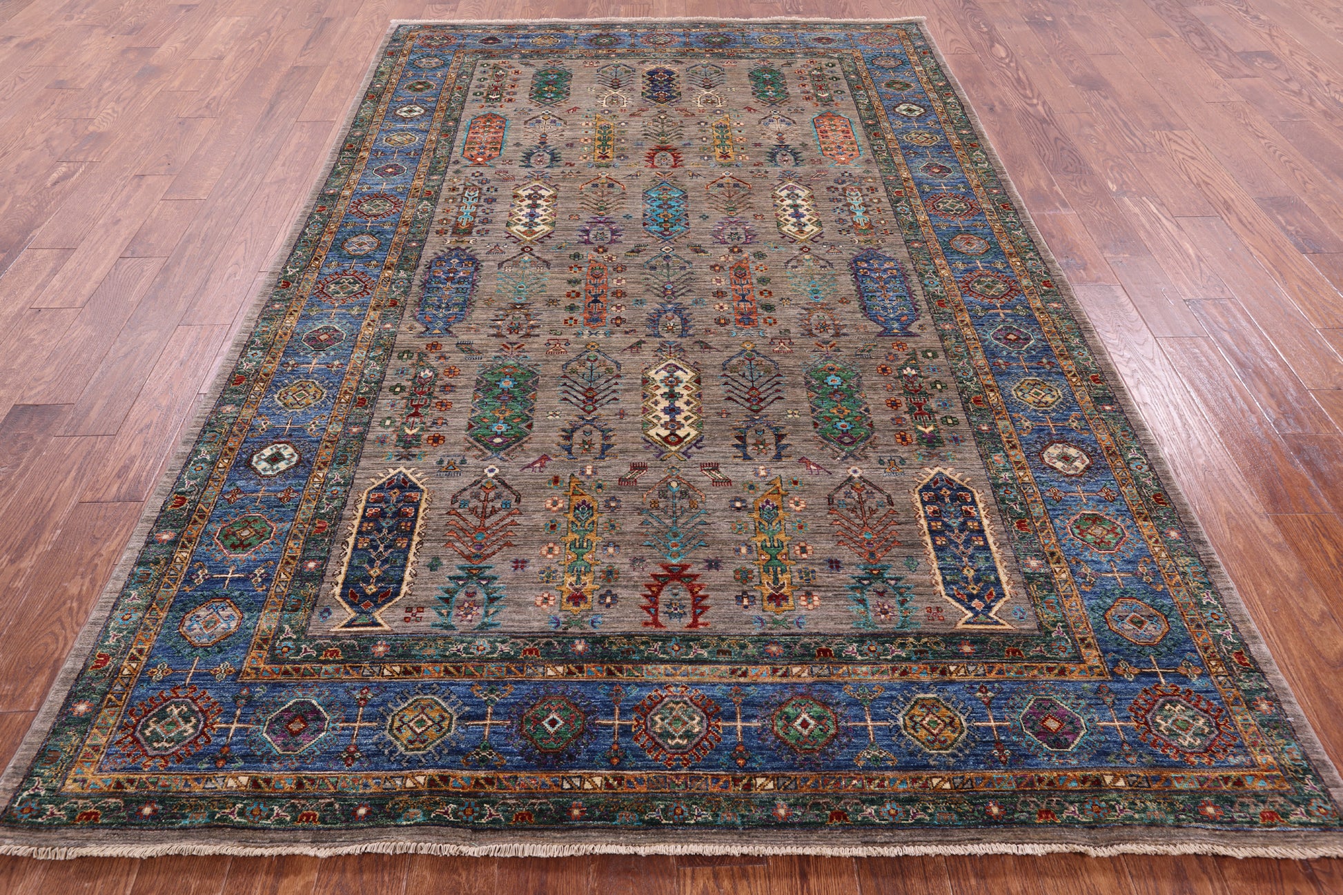 Turkmen Ersari Handmade Wool Rug - 6' 6" X 10' 0" - Golden Nile