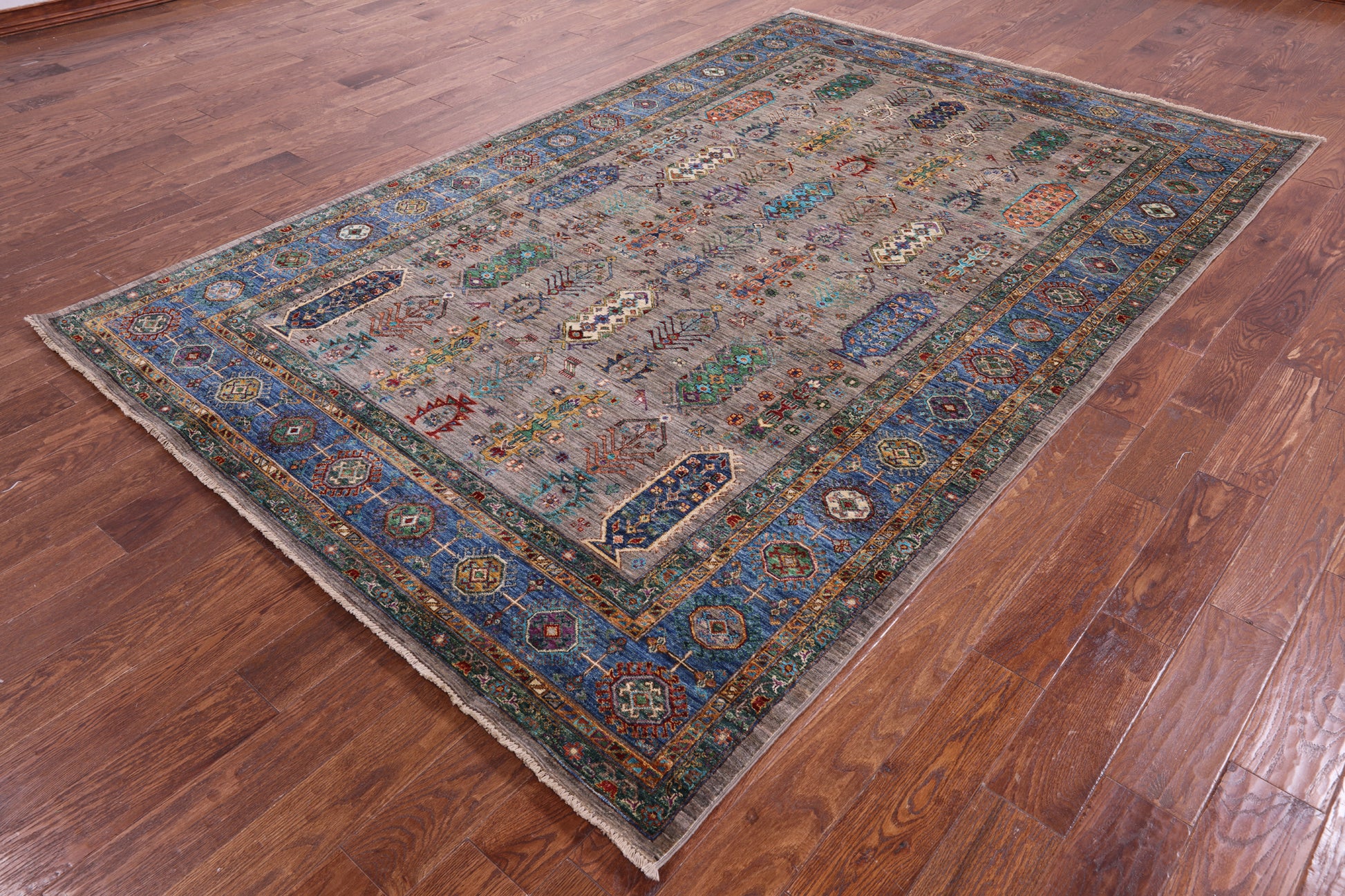 Turkmen Ersari Handmade Wool Rug - 6' 6" X 10' 0" - Golden Nile