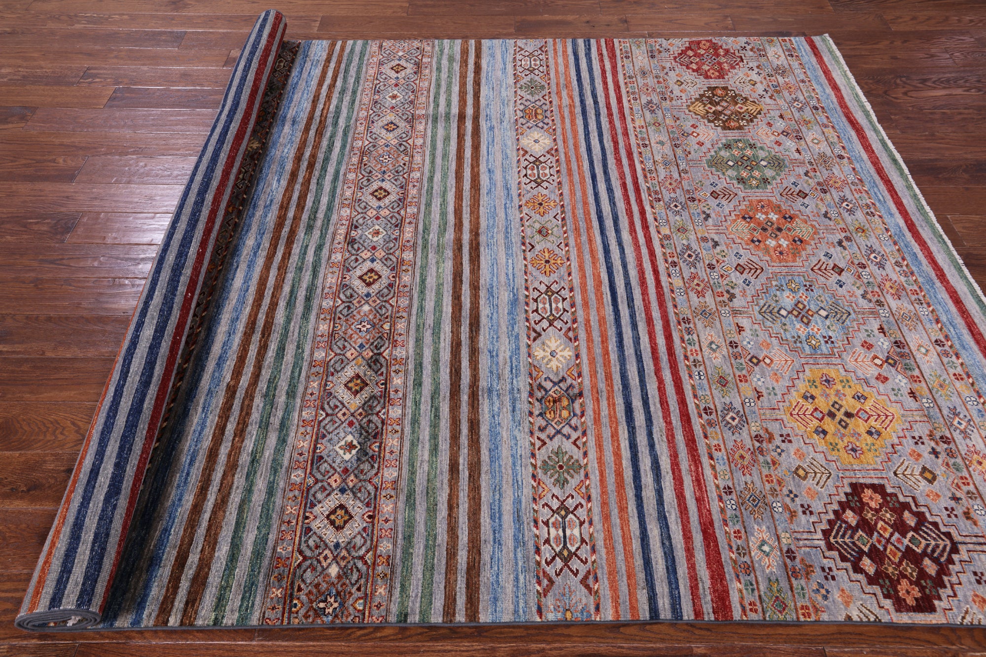 Khorjin Persian Gabbeh Hand Knotted Wool Rug - 6' 10" X 10' 2" - Golden Nile