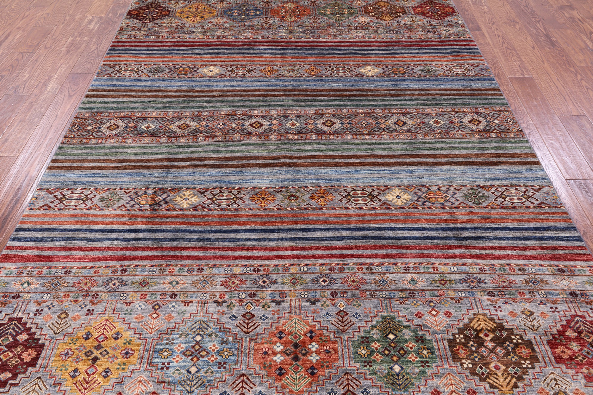 Khorjin Persian Gabbeh Hand Knotted Wool Rug - 6' 10" X 10' 2" - Golden Nile