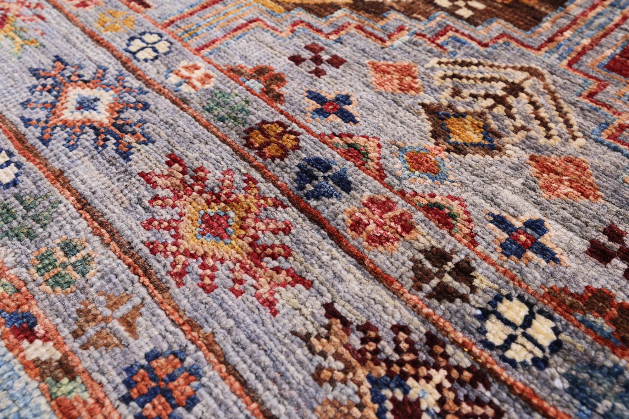 Khorjin Persian Gabbeh Hand Knotted Wool Rug - 6' 10" X 10' 2" - Golden Nile