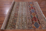 Khorjin Persian Gabbeh Hand Knotted Wool Rug - 7' 1" X 9' 11" - Golden Nile