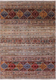 Khorjin Persian Gabbeh Hand Knotted Wool Rug - 7' 1" X 9' 11" - Golden Nile