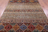 Khorjin Persian Gabbeh Hand Knotted Wool Rug - 7' 1" X 9' 11" - Golden Nile