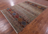 Khorjin Persian Gabbeh Hand Knotted Wool Rug - 7' 1" X 9' 11" - Golden Nile
