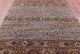 Grey Khorjin Persian Gabbeh Handmade Wool Rug - 6' 10" X 10' 2" - Golden Nile