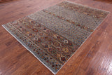 Grey Khorjin Persian Gabbeh Handmade Wool Rug - 6' 10" X 10' 2" - Golden Nile