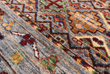 Grey Khorjin Persian Gabbeh Handmade Wool Rug - 6' 10" X 10' 2" - Golden Nile