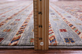 Grey Khorjin Persian Gabbeh Handmade Wool Rug - 6' 10" X 10' 2" - Golden Nile