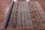 Grey Khorjin Persian Gabbeh Handmade Wool Rug - 6' 10" X 10' 2" - Golden Nile