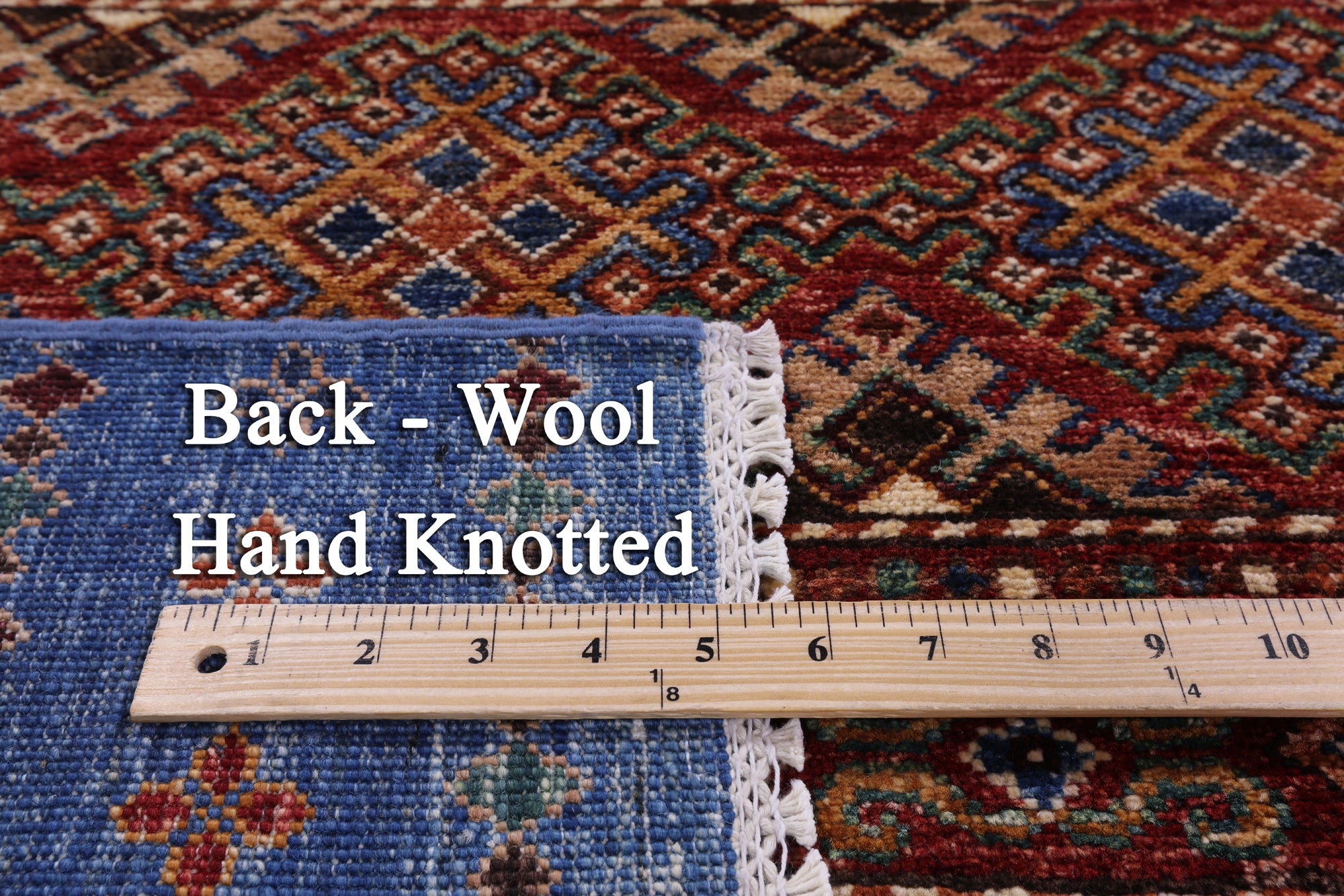 Blue Khorjin Persian Gabbeh Handmade Wool Rug - 6' 7" X 10' 0" - Golden Nile