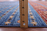 Blue Khorjin Persian Gabbeh Handmade Wool Rug - 6' 7" X 10' 0" - Golden Nile