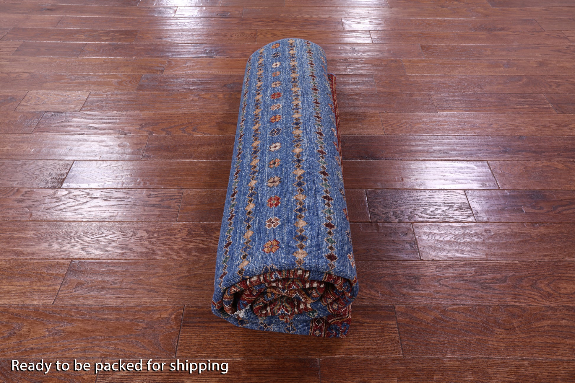Blue Khorjin Persian Gabbeh Handmade Wool Rug - 6' 7" X 10' 0" - Golden Nile
