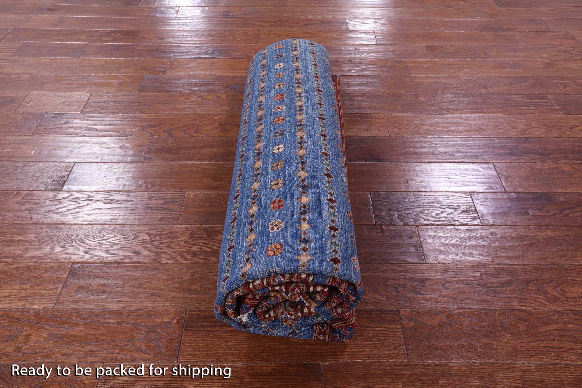 Blue Khorjin Persian Gabbeh Handmade Wool Rug - 6' 7" X 10' 0" - Golden Nile