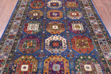 Blue Turkmen Ersari Hand Knotted Wool Rug - 5' 6" X 8' 0" - Golden Nile