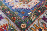 Blue Turkmen Ersari Hand Knotted Wool Rug - 5' 6" X 8' 0" - Golden Nile