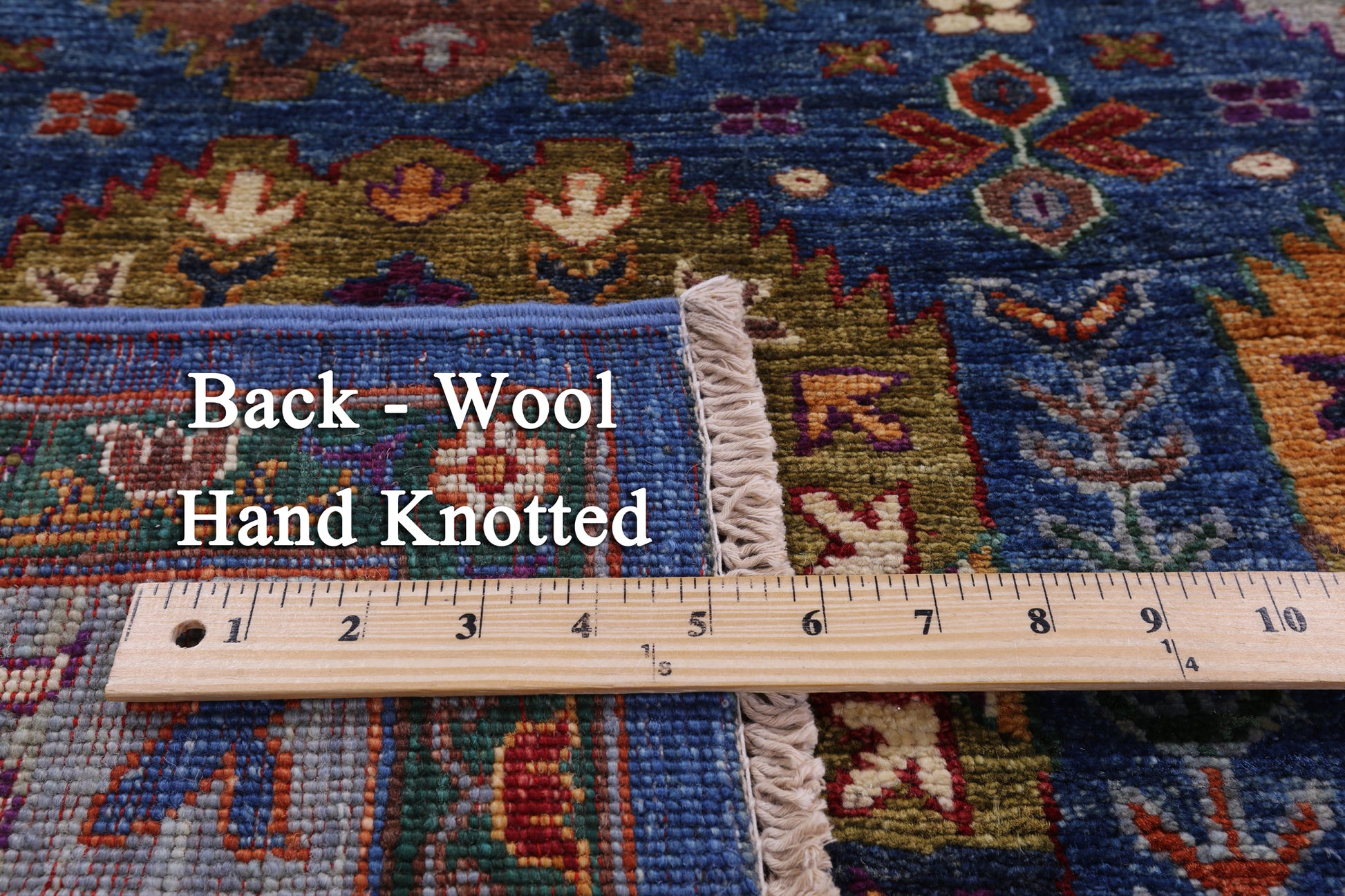 Blue Turkmen Ersari Hand Knotted Wool Rug - 5' 6" X 8' 0" - Golden Nile