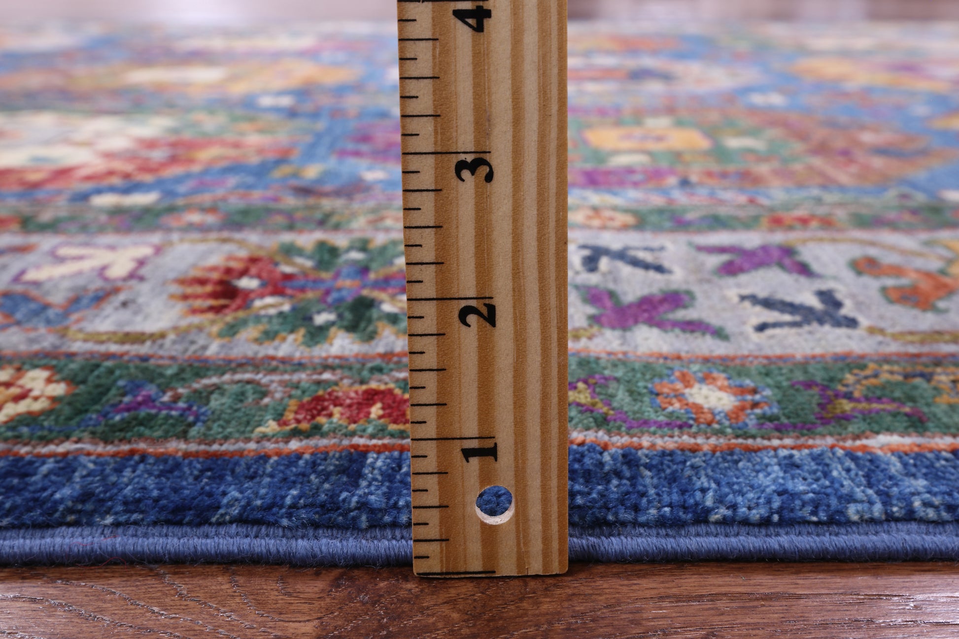 Blue Turkmen Ersari Hand Knotted Wool Rug - 5' 6" X 8' 0" - Golden Nile