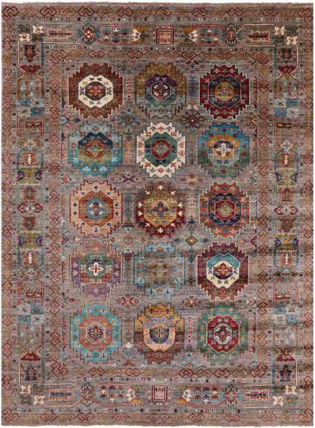 Turkmen Ersari Handmade Wool Rug - 5' 11" X 8' 0" - Golden Nile