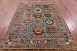 Turkmen Ersari Handmade Wool Rug - 5' 11" X 8' 0" - Golden Nile