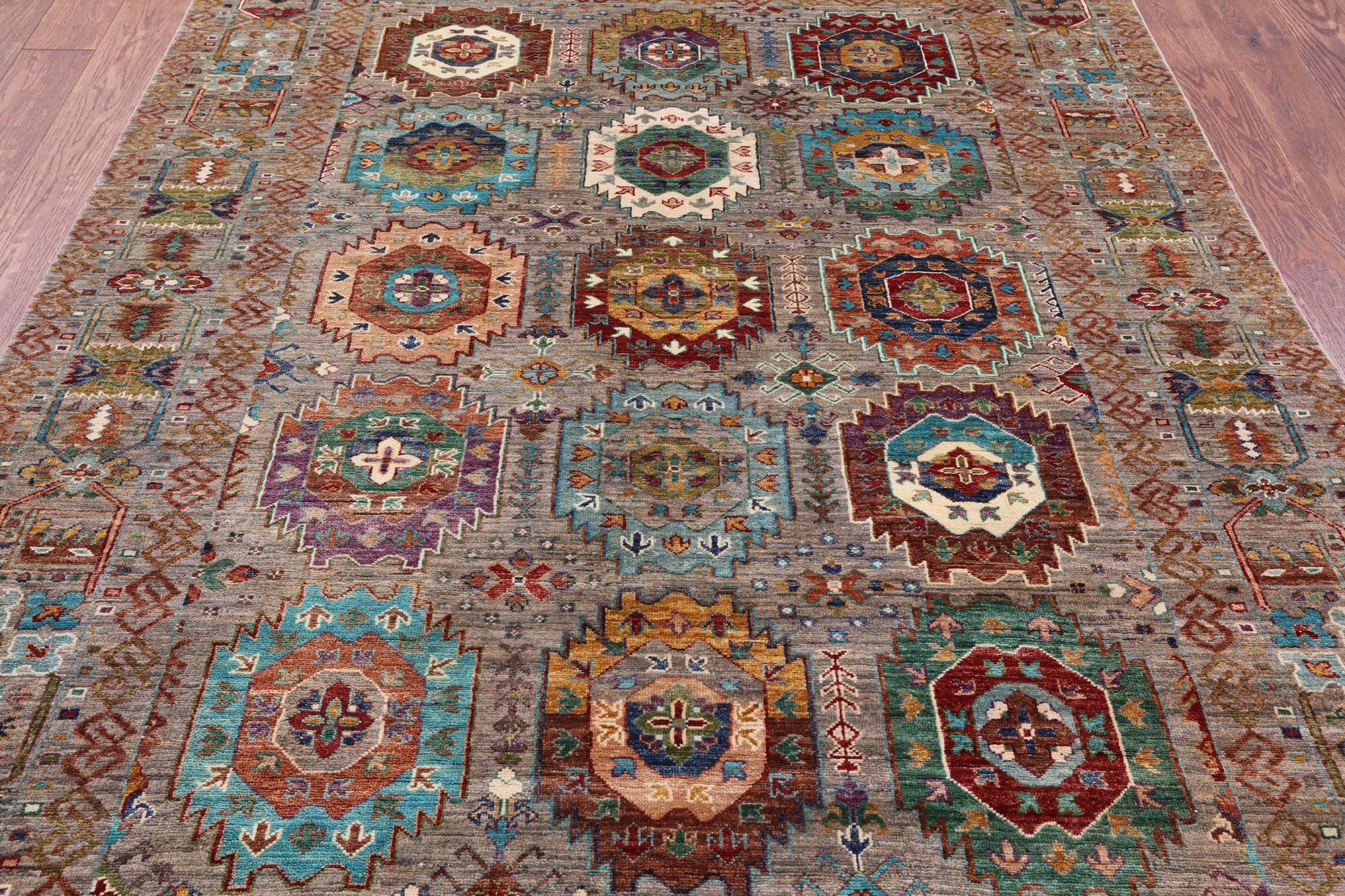 Turkmen Ersari Handmade Wool Rug - 5' 11" X 8' 0" - Golden Nile
