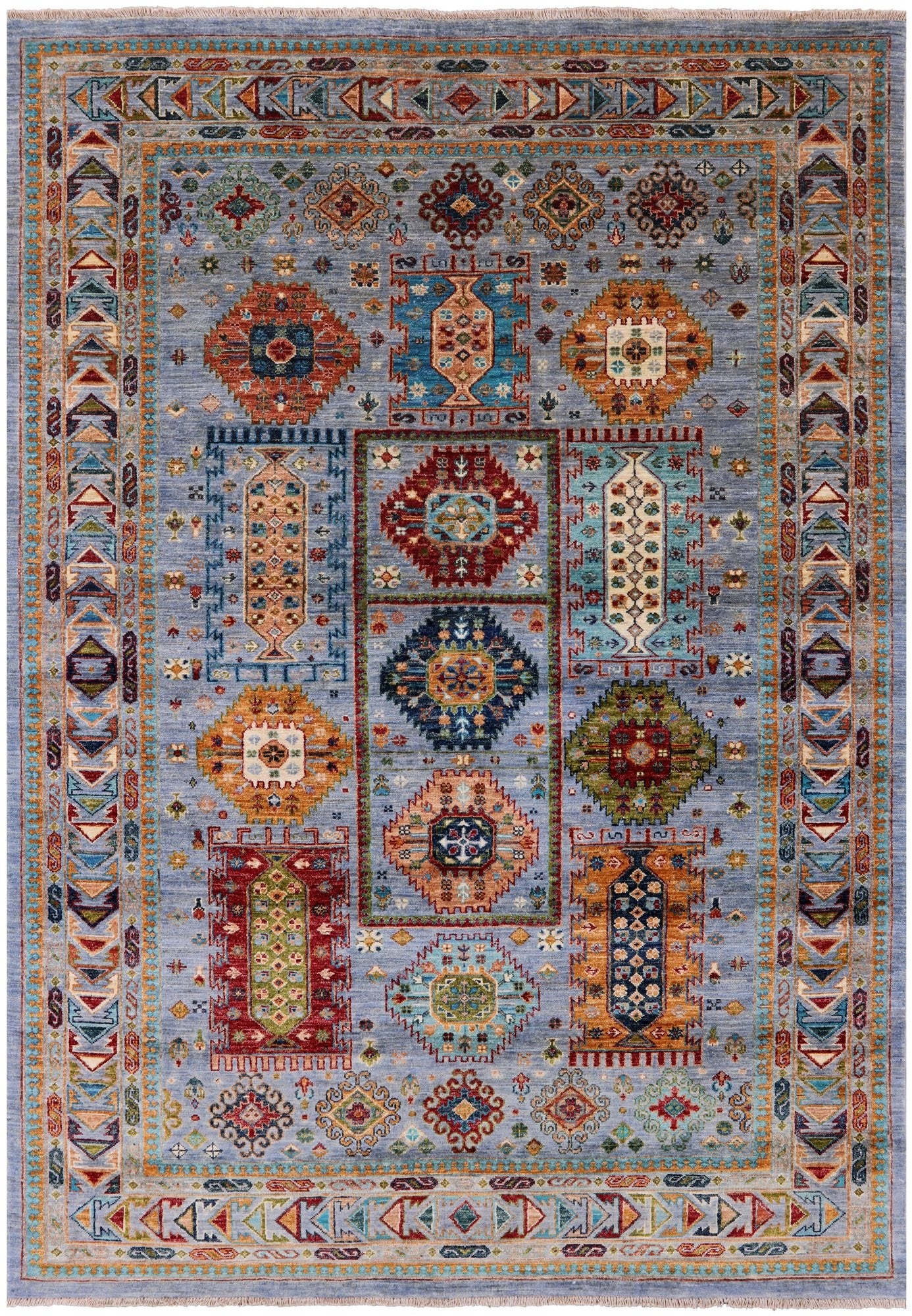 Turkmen Ersari Hand Knotted Wool Rug - 5' 9" X 8' 3" - Golden Nile