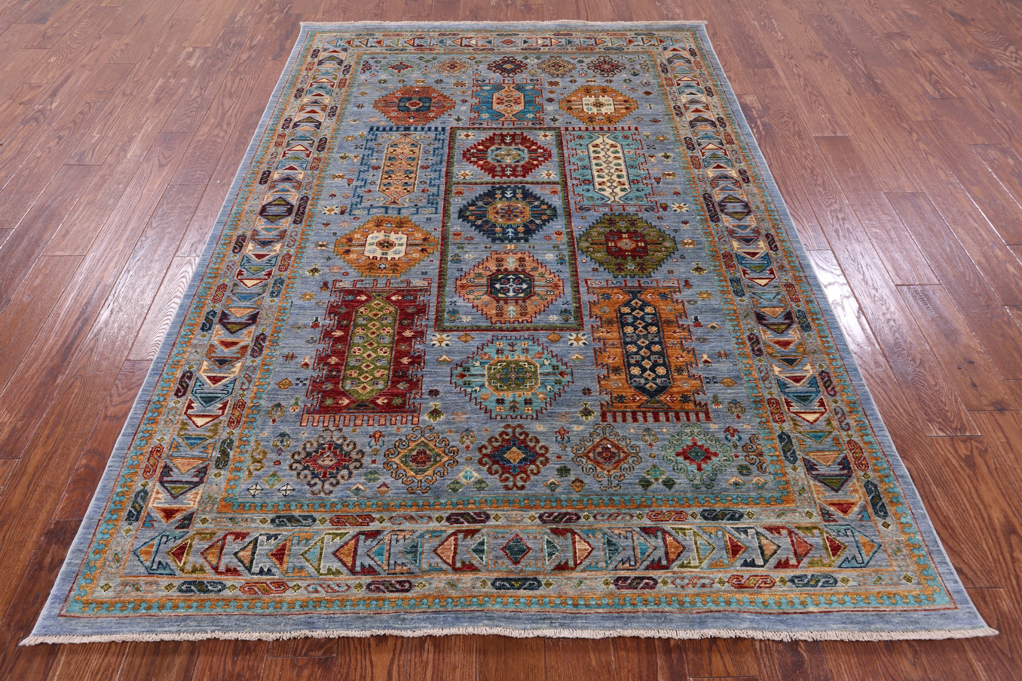 Turkmen Ersari Hand Knotted Wool Rug - 5' 9" X 8' 3" - Golden Nile