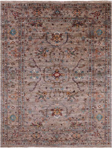 Peshawar Hand Knotted Wool Rug - 5' 9