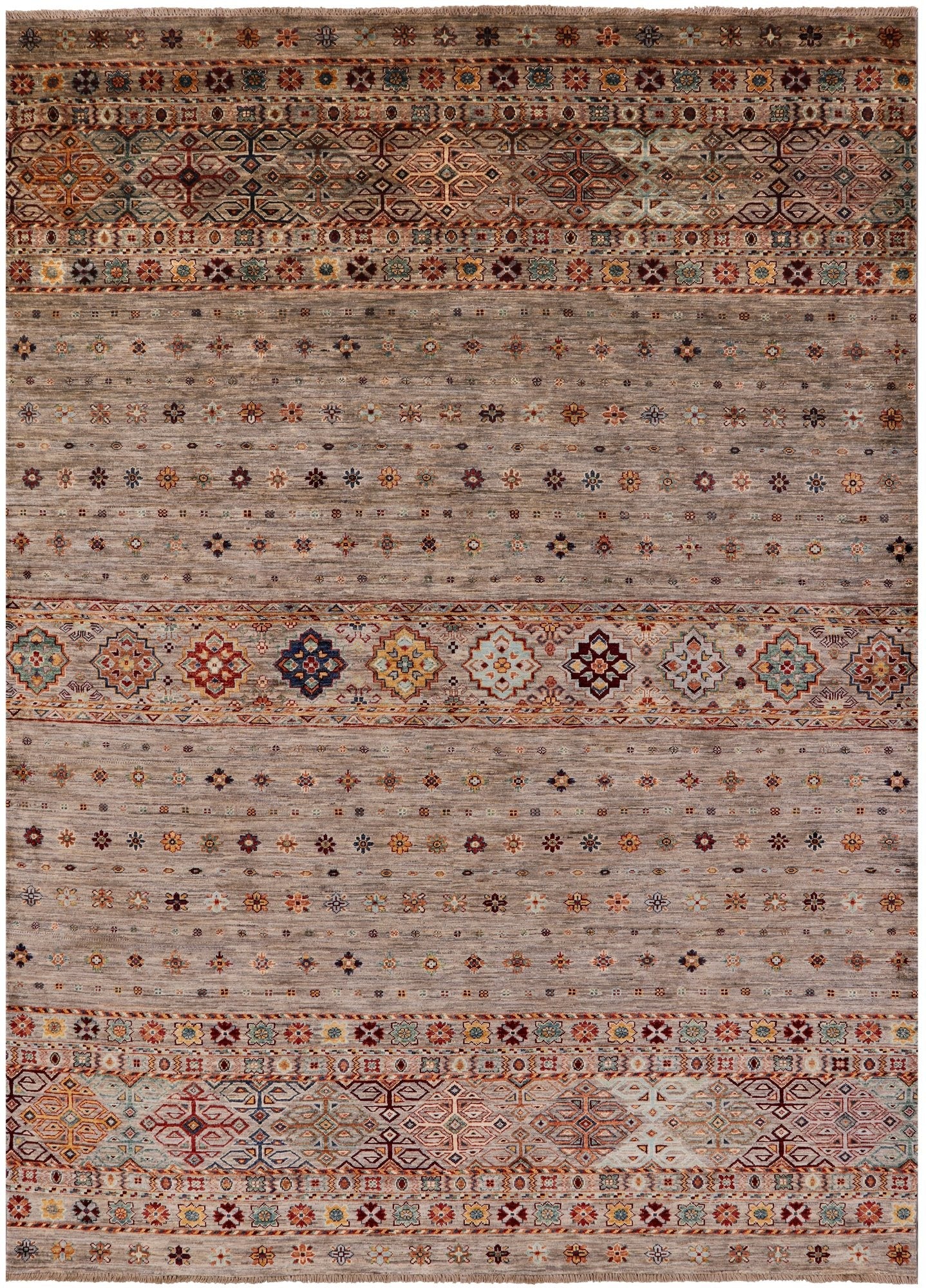 Khorjin Persian Gabbeh Hand Knotted Wool Rug - 6' 9" X 9' 5" - Golden Nile