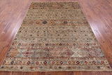 Khorjin Persian Gabbeh Hand Knotted Wool Rug - 6' 9" X 9' 5" - Golden Nile