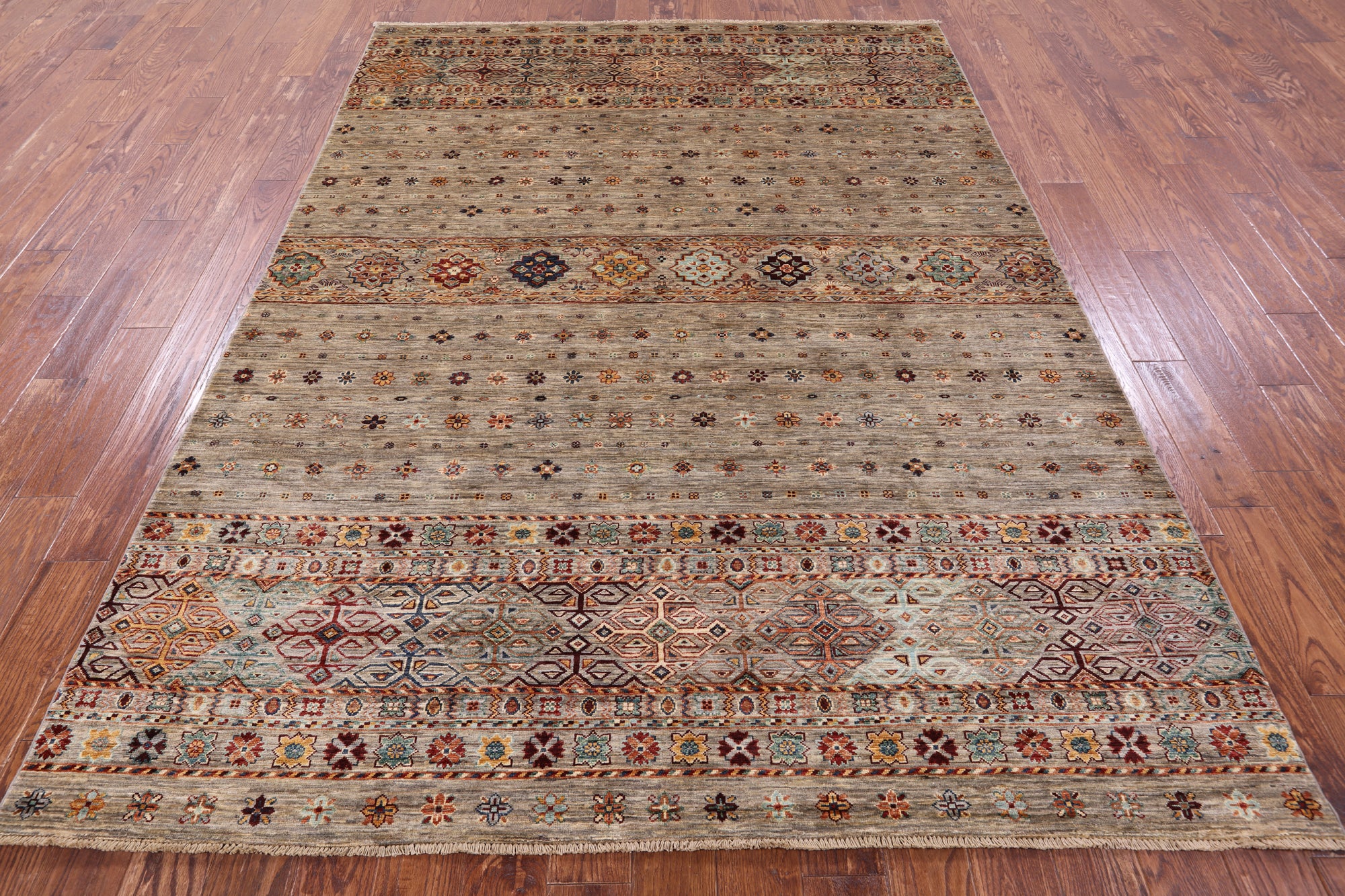 Khorjin Persian Gabbeh Hand Knotted Wool Rug - 6' 9" X 9' 5" - Golden Nile