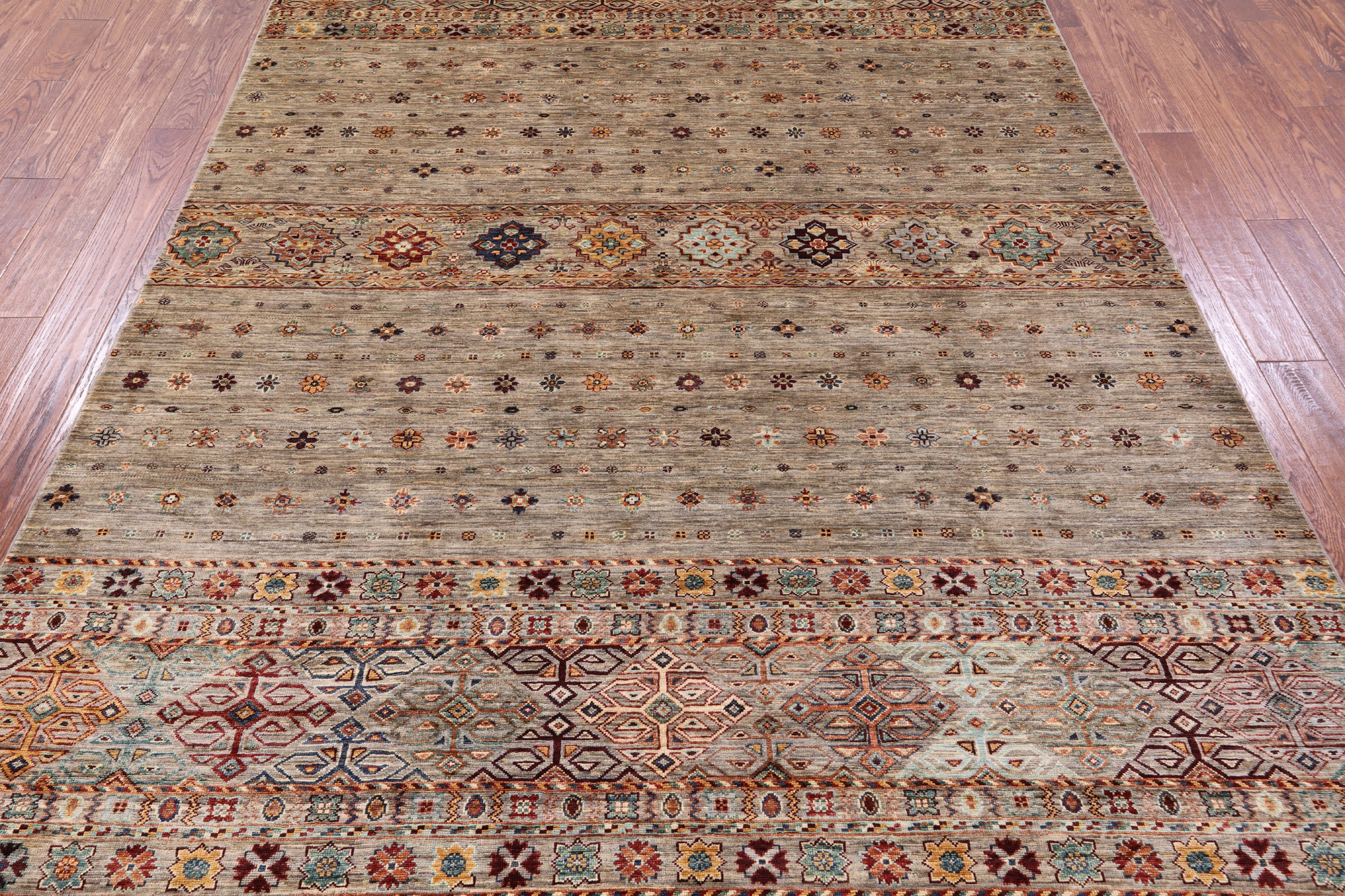 Khorjin Persian Gabbeh Hand Knotted Wool Rug - 6' 9" X 9' 5" - Golden Nile