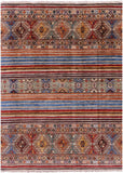 Khorjin Persian Gabbeh Hand Knotted Wool Rug - 4' 2" X 5' 8" - Golden Nile