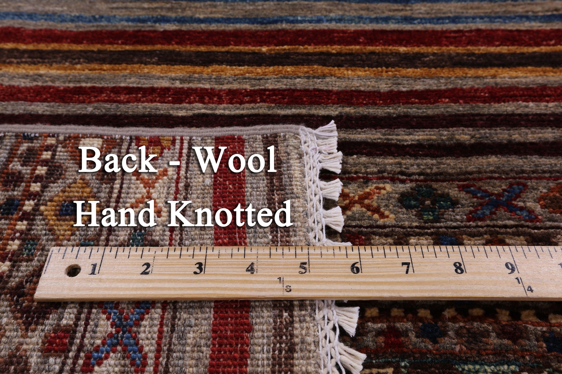 Khorjin Persian Gabbeh Hand Knotted Wool Rug - 4' 2" X 5' 8" - Golden Nile
