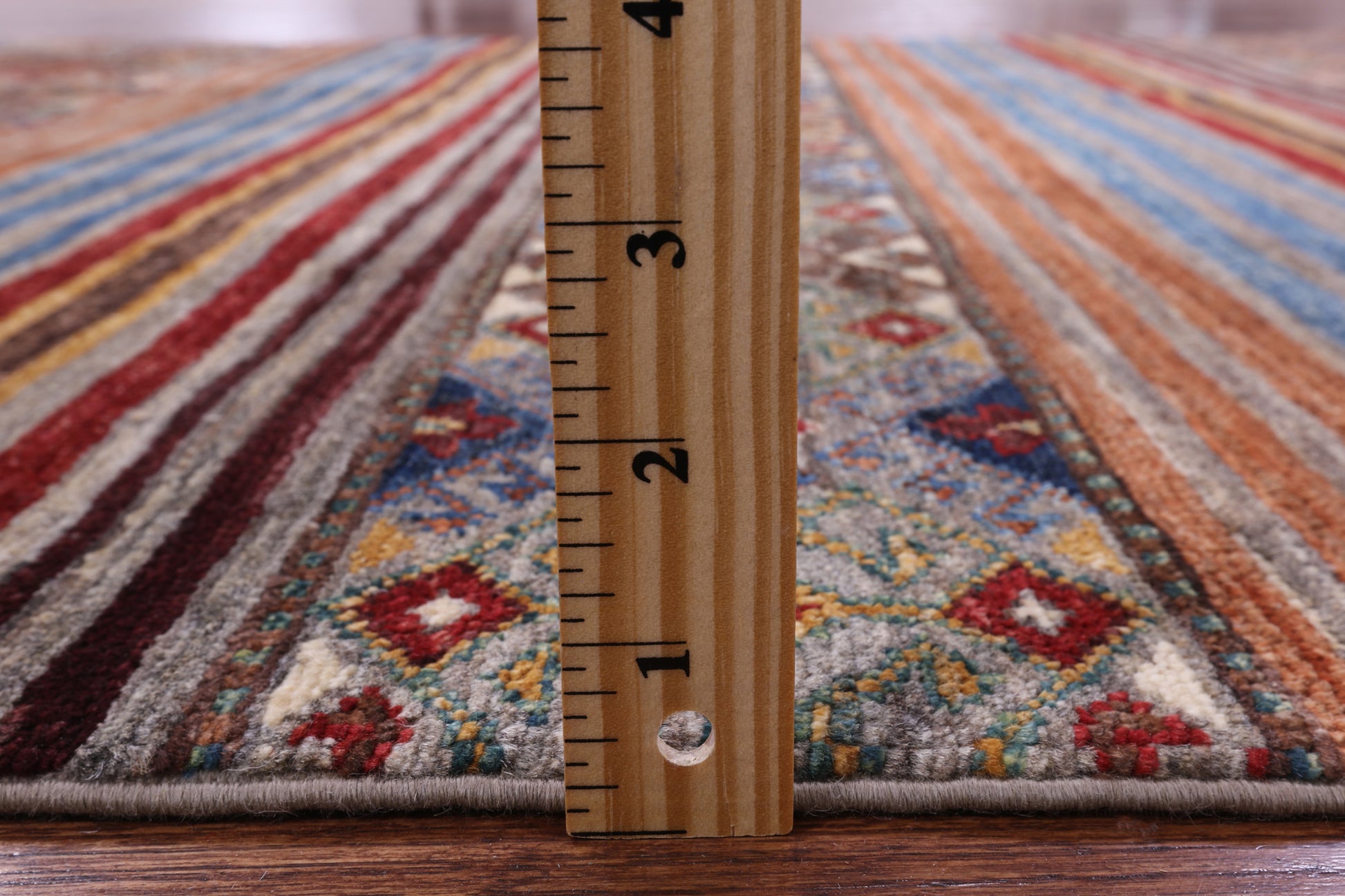 Khorjin Persian Gabbeh Hand Knotted Wool Rug - 4' 2" X 5' 8" - Golden Nile