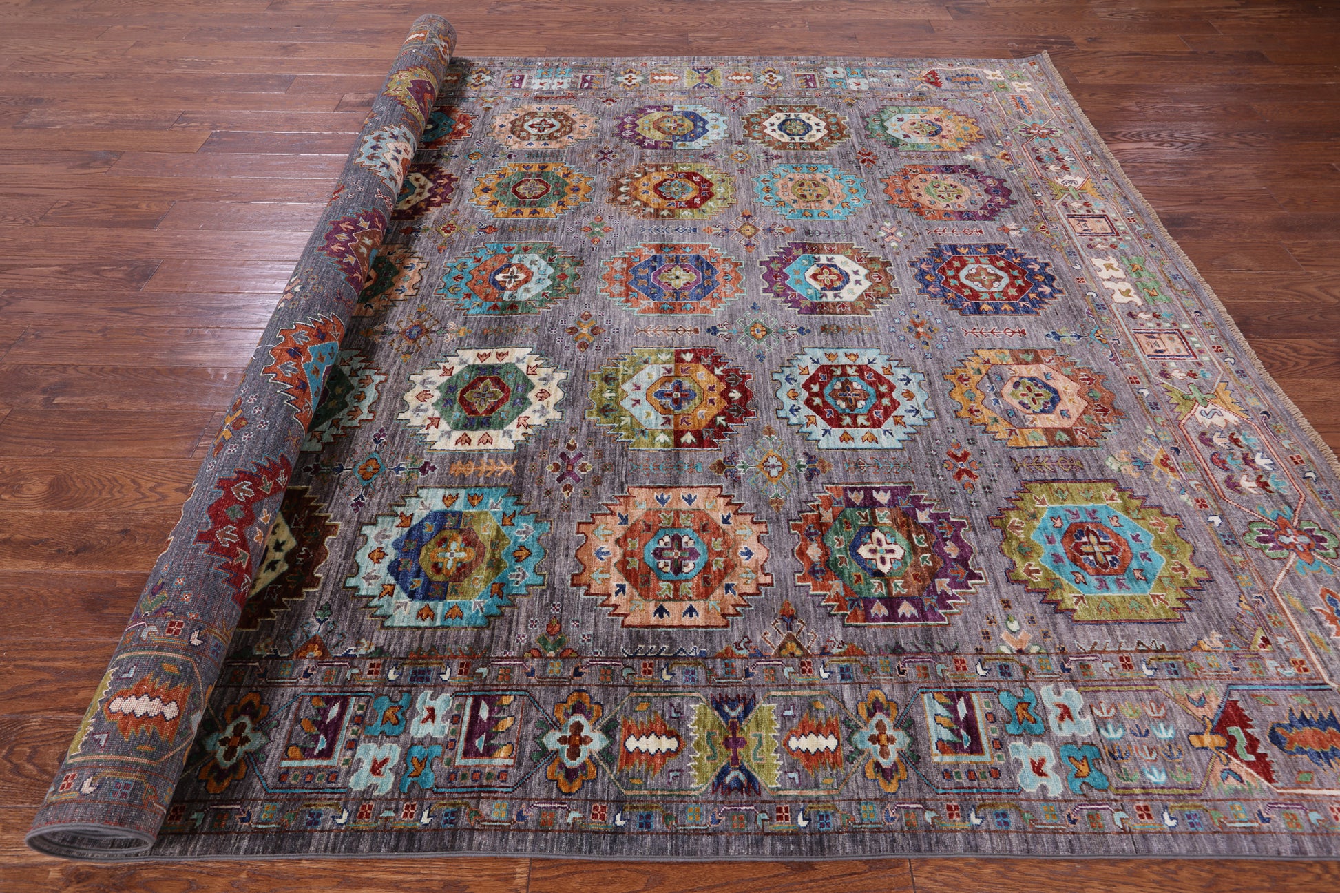 Turkmen Ersari Hand Knotted Wool Rug - 8' 2" X 11' 2" - Golden Nile