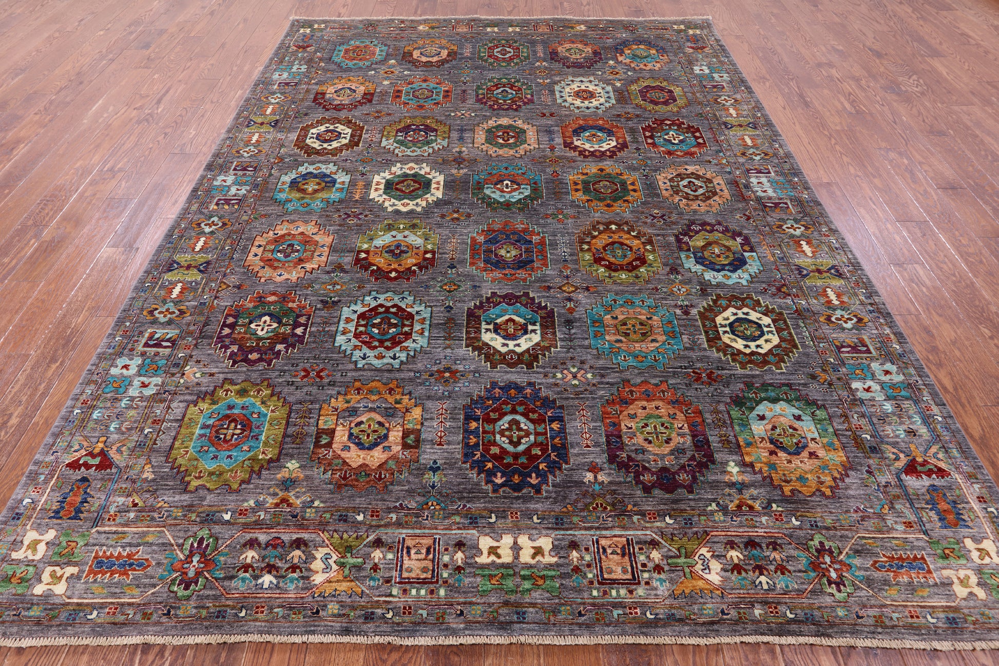 Turkmen Ersari Hand Knotted Wool Rug - 8' 2" X 11' 2" - Golden Nile