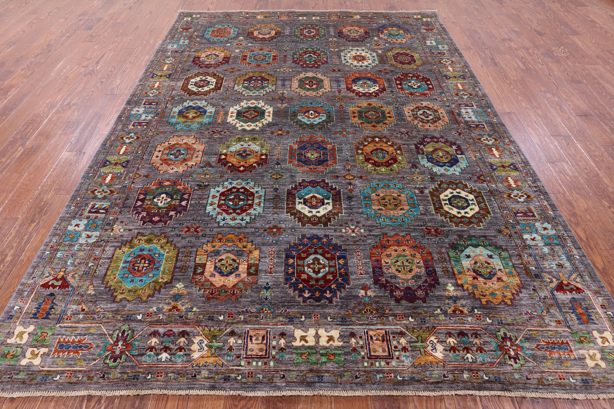 Turkmen Ersari Hand Knotted Wool Rug - 8' 2" X 11' 2" - Golden Nile