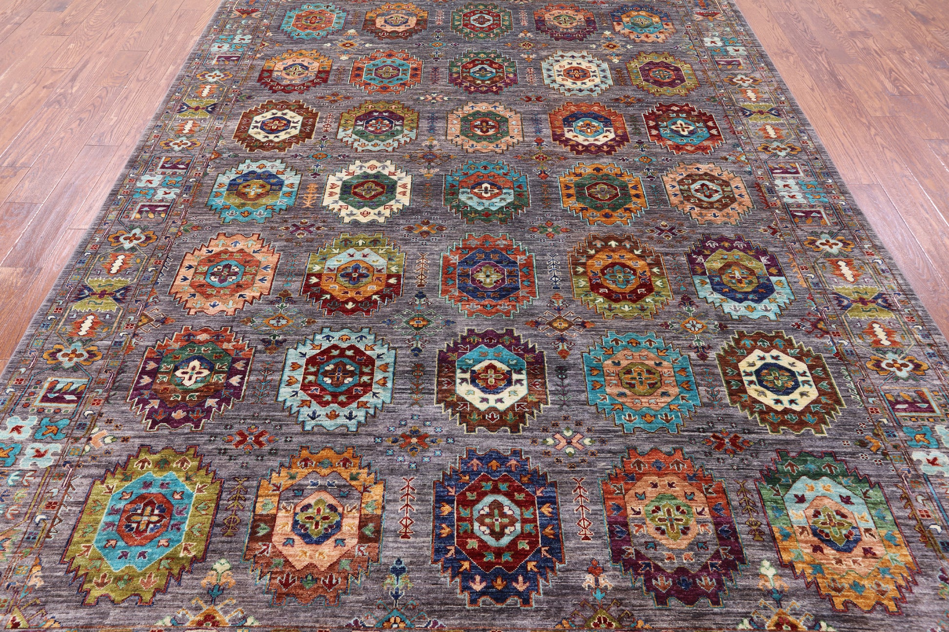 Turkmen Ersari Hand Knotted Wool Rug - 8' 2" X 11' 2" - Golden Nile