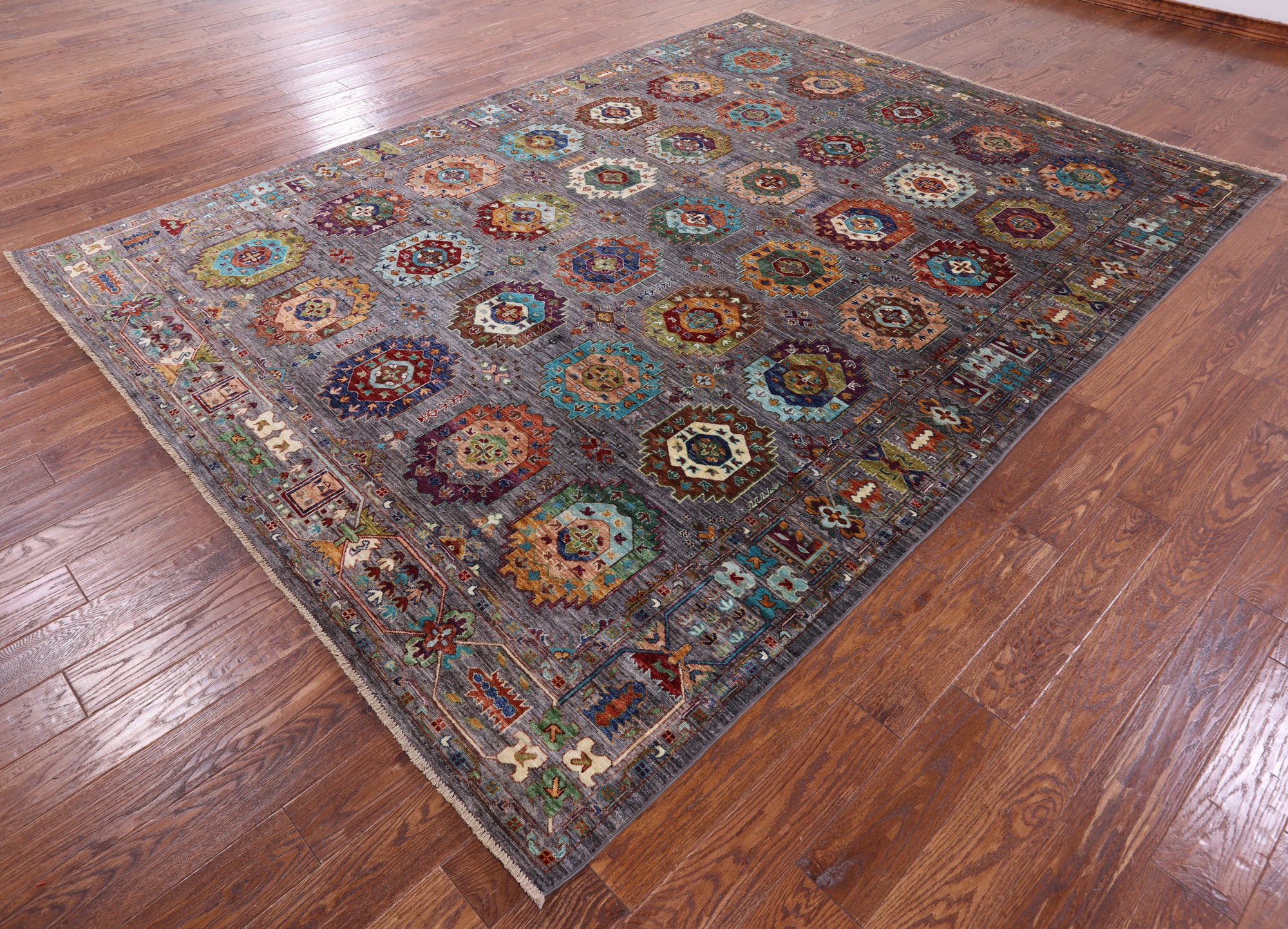 Turkmen Ersari Hand Knotted Wool Rug - 8' 2" X 11' 2" - Golden Nile