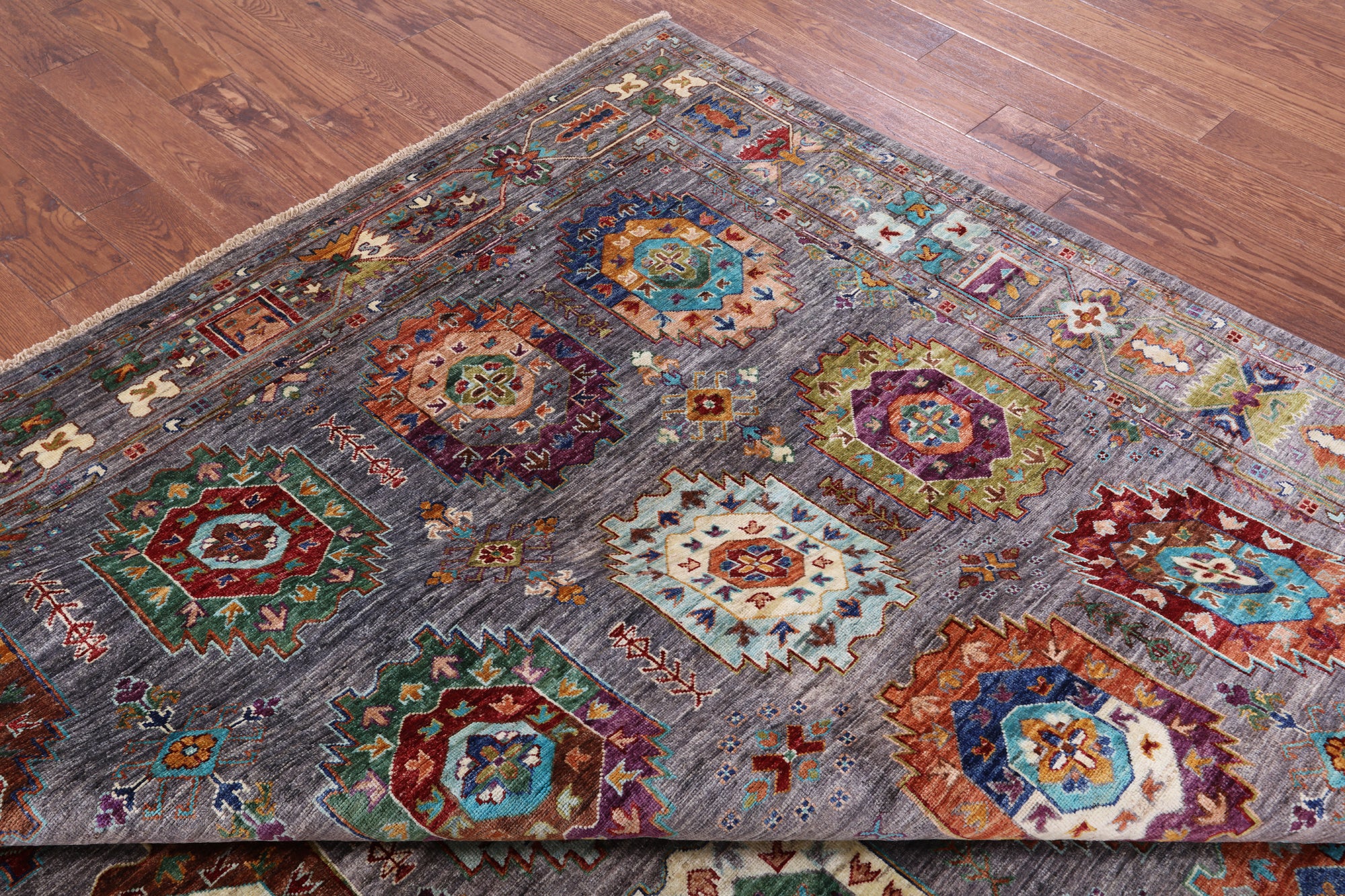 Turkmen Ersari Hand Knotted Wool Rug - 8' 2" X 11' 2" - Golden Nile
